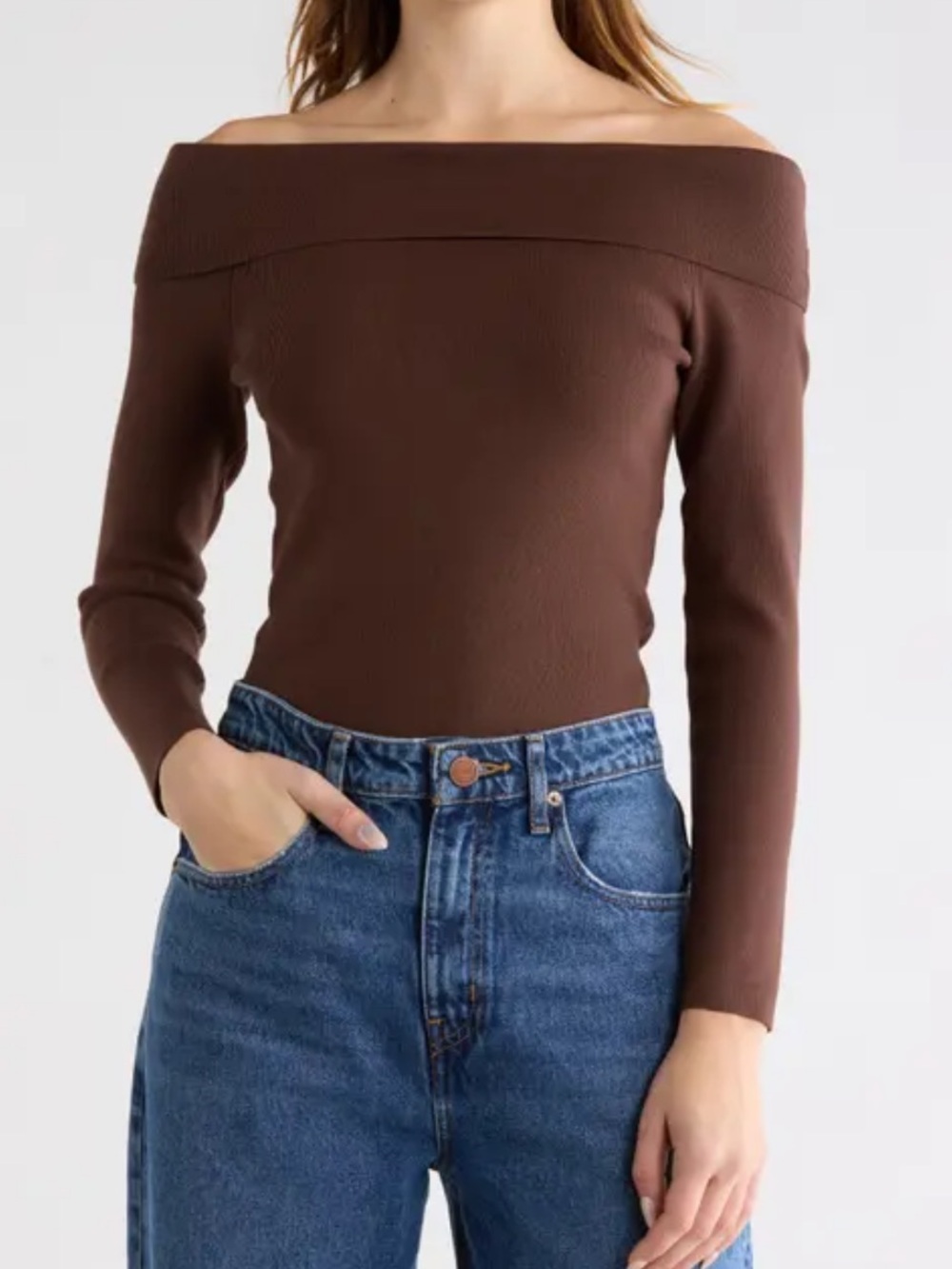 AERIE RIBBED OFF THE SHOULDER BODYSUIT